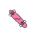 Short skateboard line icon