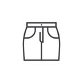 Short skirt line icon