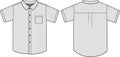 Short-sleeve button shirts template illustration / gray Royalty Free Stock Photo