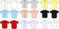 Short-sleeve button shirts template illustration / color variations Royalty Free Stock Photo