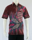 Short sleeve shirts for men with an abstract tie dye motif, a combination of batik motifs