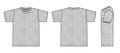 Short sleeve t-shirt illustration /heather gray /front,back,side