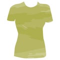 Short sleeve T-shirt in khaki military tones with abstract spots on a transparent background