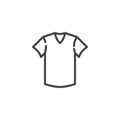 Short sleeve t-shirt line icon