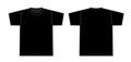 Short-sleeve t shirts template illustration / black Royalty Free Stock Photo