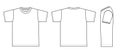 Short-sleeve t shirts template illustration /white / with side view Royalty Free Stock Photo