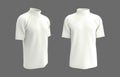 Short-sleeve turtleneck shirt mockup in front and side views