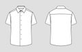 Short sleeved shirt. Flat technical drawing. Royalty Free Stock Photo