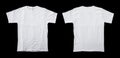 two white t-shirts on black for mockup material. Royalty Free Stock Photo