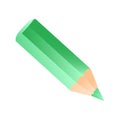 Short small pencil icon. Green colorful pencil Royalty Free Stock Photo