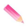 Short small pencil icon realistic style. White colorful pencil Royalty Free Stock Photo