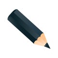 Short small pencil icon realistic style. White colorful pencil Royalty Free Stock Photo