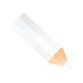 Short small pencil icon realistic style. White colorful pencil Royalty Free Stock Photo