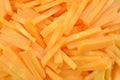 Short stick slices carrots, closeup