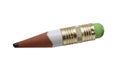 short stub of pencil with eraser on white background Royalty Free Stock Photo