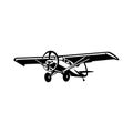 Short Takeoff and Landing STOL Plane Aircraft Vector Monochrome Silhouette Isolated Royalty Free Stock Photo