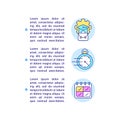 Short-term, long-term intern programs concept line icons with text Royalty Free Stock Photo