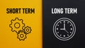 Short term long term are shown using the text Royalty Free Stock Photo