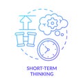 Short term thinking blue gradient concept icon