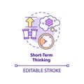 Short term thinking concept icon