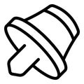 Short thumbtack pin icon outline vector. Thumb note tool
