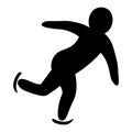 Short track. Silhouette. The athlete moves in speed skating on ice for a short distance. Vector icon. Royalty Free Stock Photo