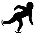 Short track. Silhouette. The athlete moves in speed skating on ice for a short distance. Vector icon. An athlete competes in speed Royalty Free Stock Photo