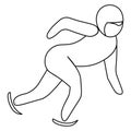 Short track. Sketch. The athlete moves in speed skating on ice for a short distance. Vector icon. An athlete competes in speed Royalty Free Stock Photo