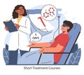 Short Treatment Courses with Ketamine. Flat vector illustration.