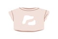 Short tshirt. Casual summer clothes, shortened garment. Women apparel in modern trendy style. Fashion cotton wearing for