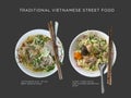 Short tubed pasta and chicken drumstick soup, Vietnamese Hue - Style Beef Noodle Soup Vietnamese language is BunBo Hue Royalty Free Stock Photo