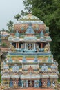 Short Vimanam in older part of temple. Royalty Free Stock Photo
