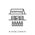Shortage line icon. Limited item. Merchandise lack. Editable vector illustration