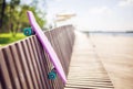 Shortboard on the bench Royalty Free Stock Photo