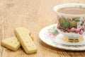 Shortbread biscuits with a hot drink Royalty Free Stock Photo
