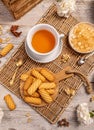 Shortbread biscuits and tea Royalty Free Stock Photo