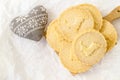 Shortbread biscuits on the white surface Royalty Free Stock Photo