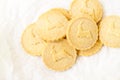 Shortbread biscuits on the white surface Royalty Free Stock Photo