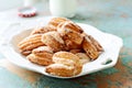 Shortbread cottage cheese cookies with milk.