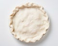 Shortbread dough for baking quiche tart. Freshly made dough in a baking tart form. Top view