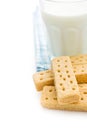 Shortbread fingers with milk Royalty Free Stock Photo