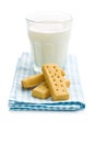 Shortbread fingers with milk Royalty Free Stock Photo