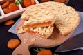Shortbread pie with dried apricots Royalty Free Stock Photo