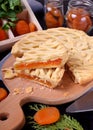 Shortbread pie with dried apricots Royalty Free Stock Photo