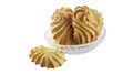 Shortbreads and glass saucer Royalty Free Stock Photo