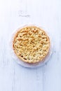 Shortcrust apple tart with coconut crumble Royalty Free Stock Photo