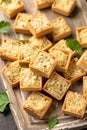 Shortcrust pastry Mini fish pies filled with cod and salmon in a creamy sauce topped with a parsley breadcrumb