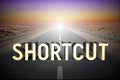 Shortcut concept, road - 3D rendering Royalty Free Stock Photo