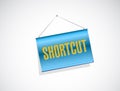 Shortcut hanging sign concept illustration Royalty Free Stock Photo