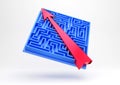 Shortcut to success., Maze game and Arrow., Business concept. 3d Render